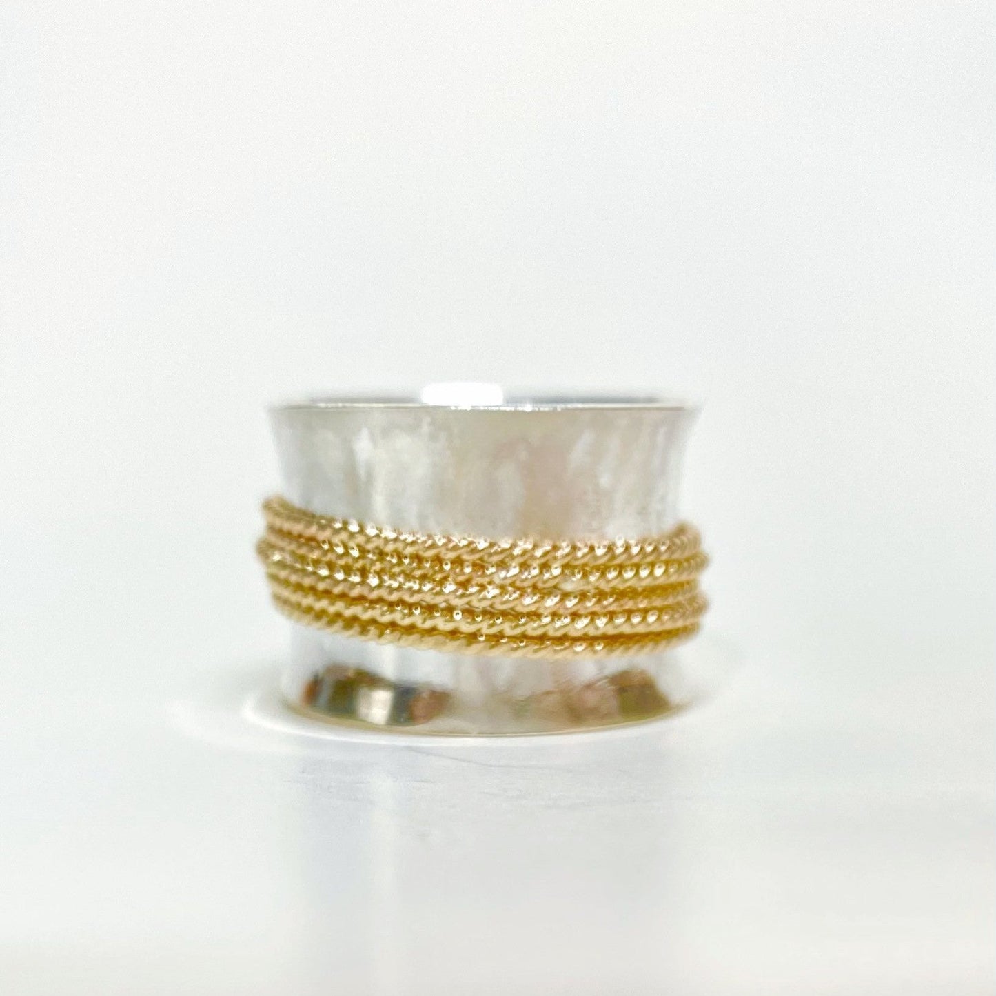 Silver and Gold Spinner Ring