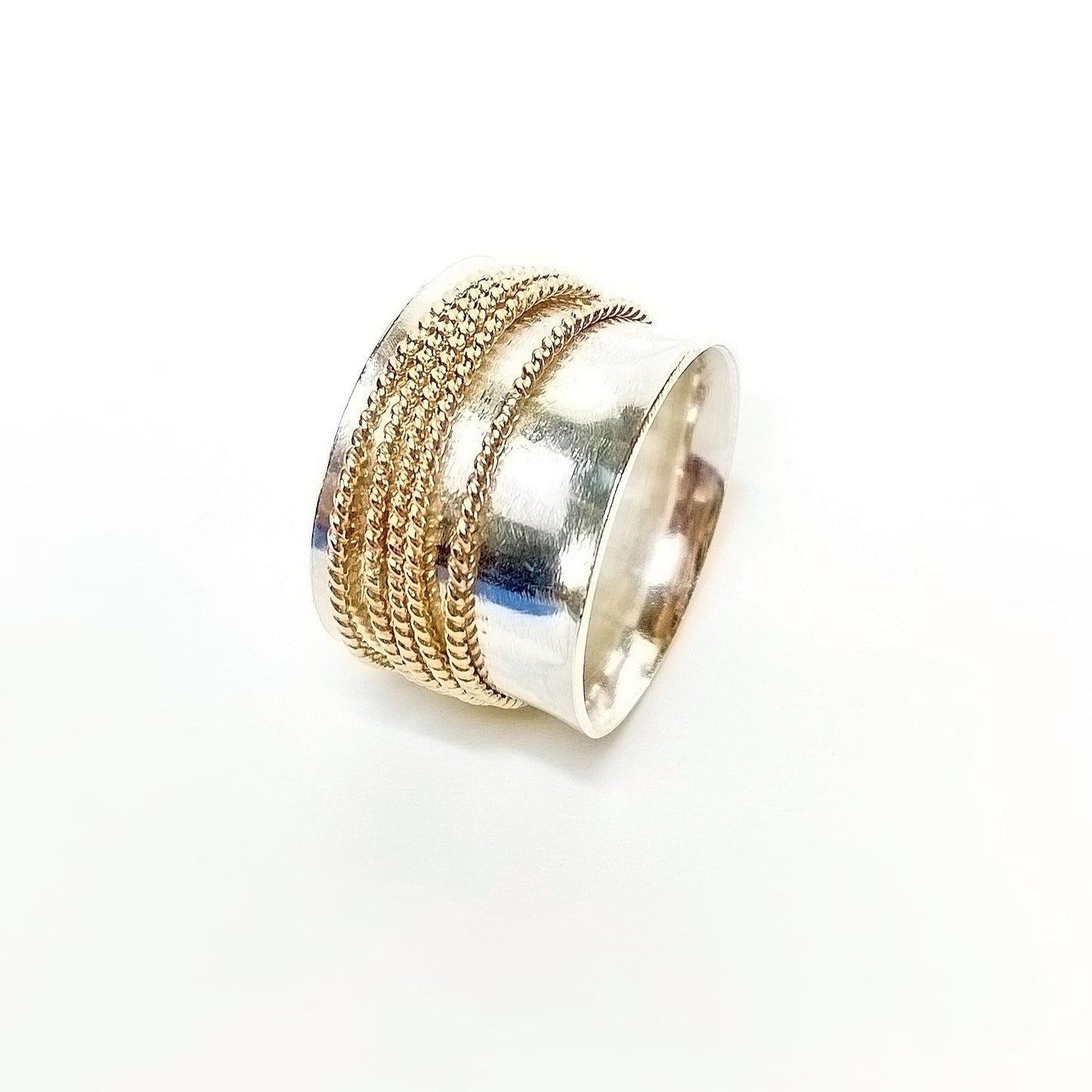 Silver and Gold Spinner Ring