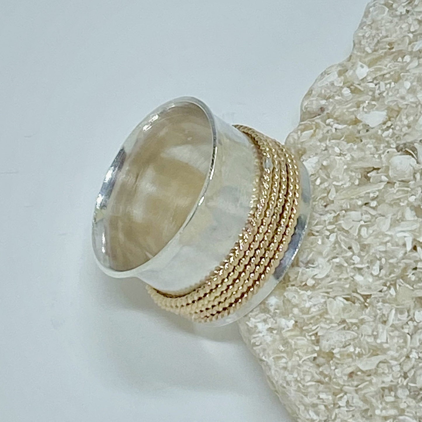 Silver and Gold Spinner Ring