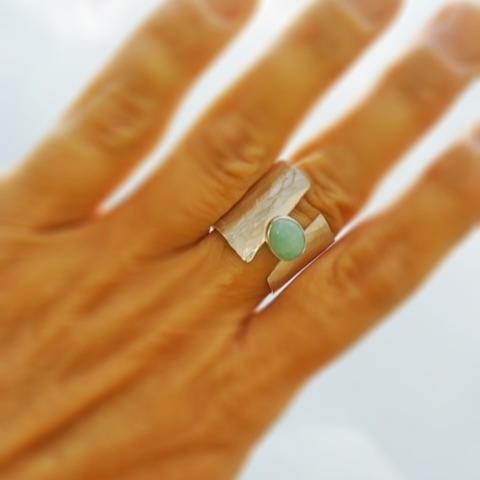 Amazonite Wide Band Ring