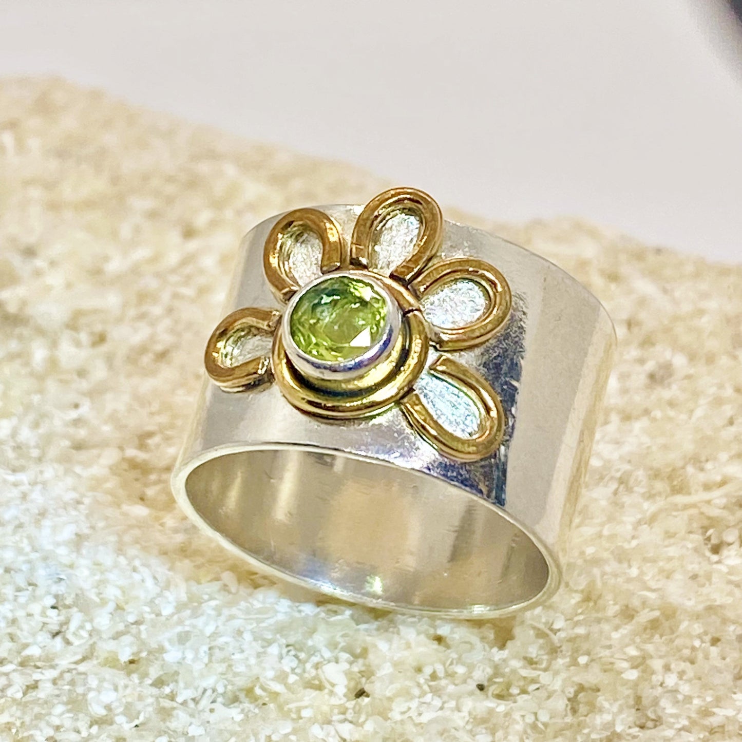 Floral Peridot Ring