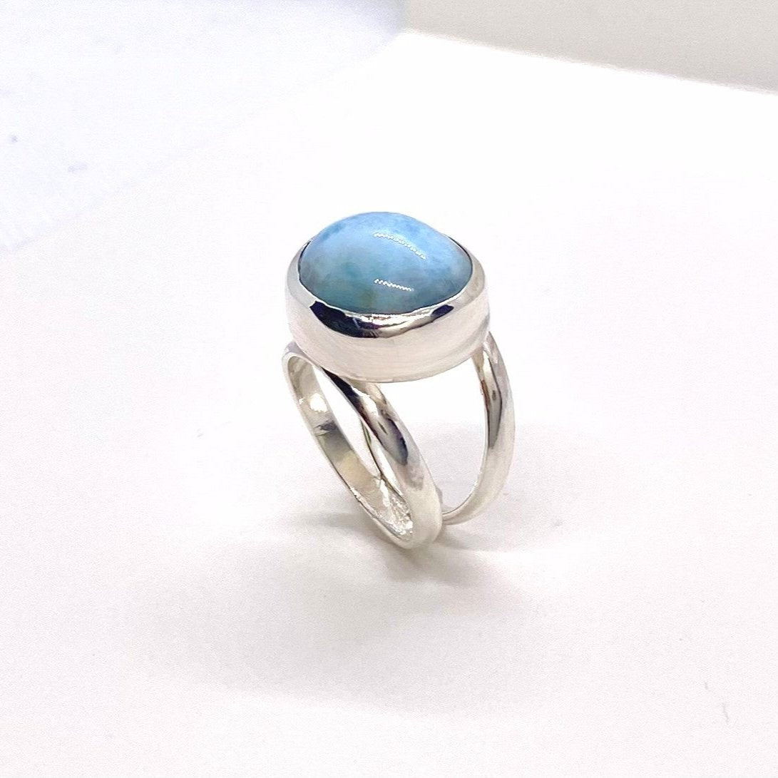 Larimar Double Band Ring