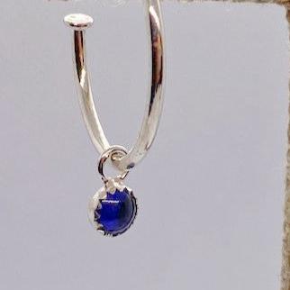 Sapphire Drops on Hoop Earrings