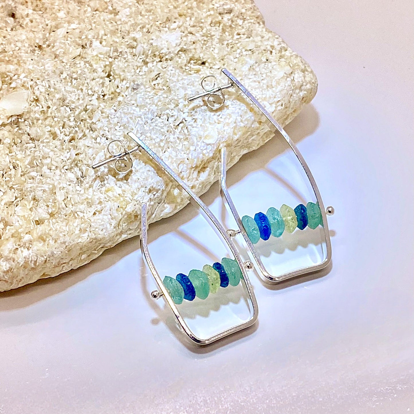 Contemporary Seaglass Earrings